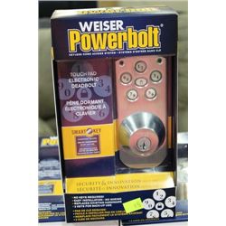 WEISER POWERBOLT ELECTRONIC TOUCH PAD DEADBOLT