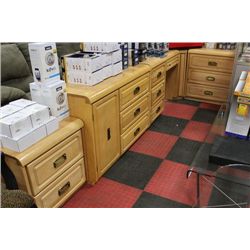 SOLID WOOD 6 PC BEDROOM FURNITURE SET
