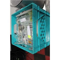 CRATE OF WINE GLASSES
