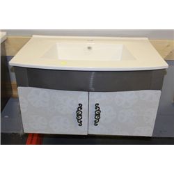GREY AND WHITE BATHROOM VANITY