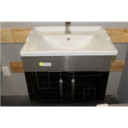 BLACK AND SILVER BATHROOM VANITY (6491)