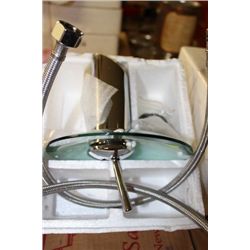 (1234) GLASS AND CHROME WATERFALL FAUCET