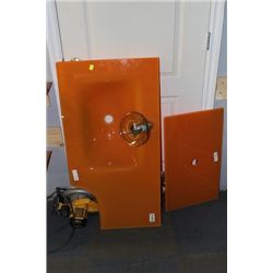 ORANGE GLASS BATHROOM VANITY (6413) ON CHOICE