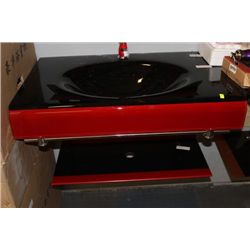 RED/BLACK GLASS BATHROOM VANITY (6427) ON CHOICE