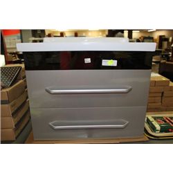 (0810) BLACK AND SILVER FLOATING BATHROOM VANITY