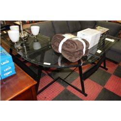 METAL AND GLASS CORNER DESK