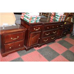 CHERRY DRESSER WITH PAIR OF END TABLES