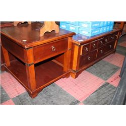 SOLID WOOD COFFEE AND END TABLE