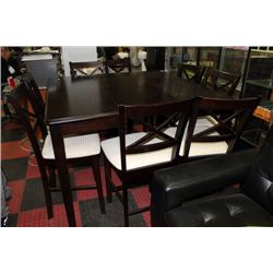 SQUARE BAR HIGH TABLE WITH 8 CHAIRS