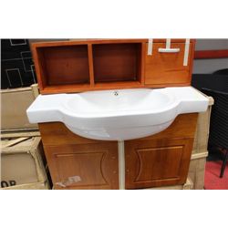 BJS3003 WOOD FLOATING VANITY W MEDICINE CABINET