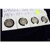 Image 1 : 4 CANADA  50 CENT COINS 1969,71,83,84