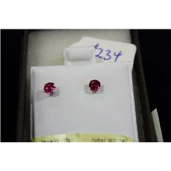 RUBY & WHITE GOLD 10 KT EARRINGS