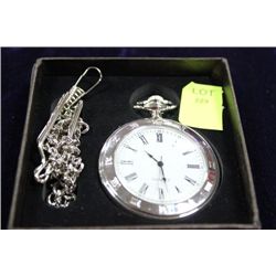 QUARTZ POCKET WATCH W/ CHAIN (NEW)