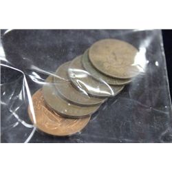 6 UK  1/2 PENNIES, 1886, 1919,33,52,59,67