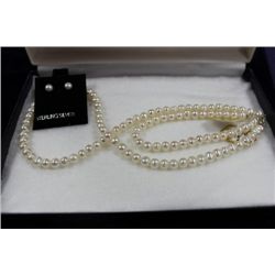 #1 KREMENTZ 3 PC PEARL SET, NECKLACE,BRACELET &