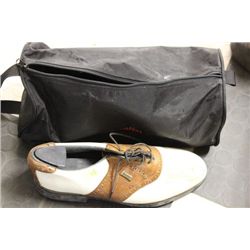 DEXTER BOWLING SHOES W/ INSERTS, SIZE 10.5, IN BAG