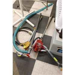 2 ROTARY HAND PUMPS W SUCTION PUMP