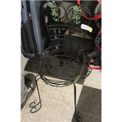 WROUGHT IRON CHAIR PLANT HOLDERS