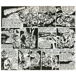 Superman Original inking by Jerry Siegel & Ben Bryan