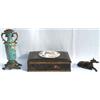 Image 1 : Mid C19th Canton enamel & ormolu mounted lamp base with floral decoration on...