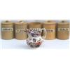Image 1 : Set of five late C19th / early C20th buff stoneware cylindrical kitchen storage...