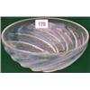 Image 1 : Early C20th Lalique opalescent glass bowl with moulded fish design, signed 'R...
