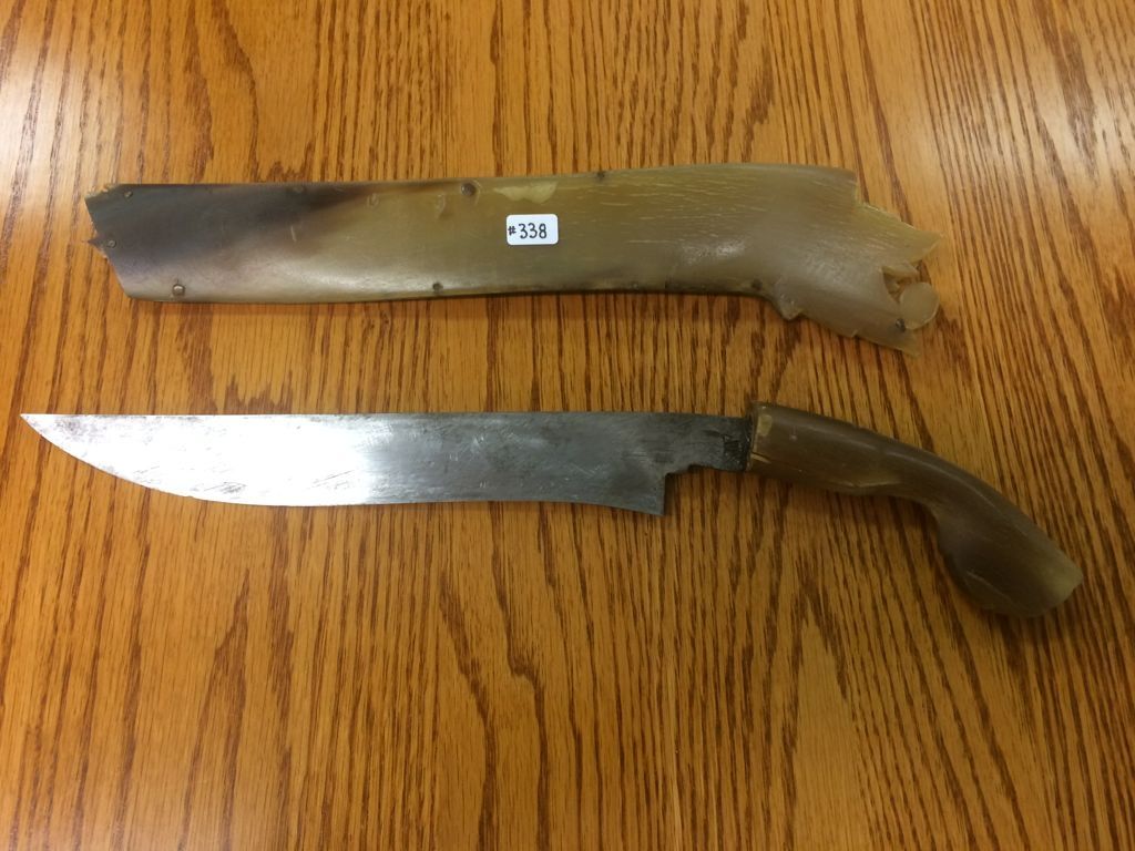 Antique Bone Handle Knife and Sheath