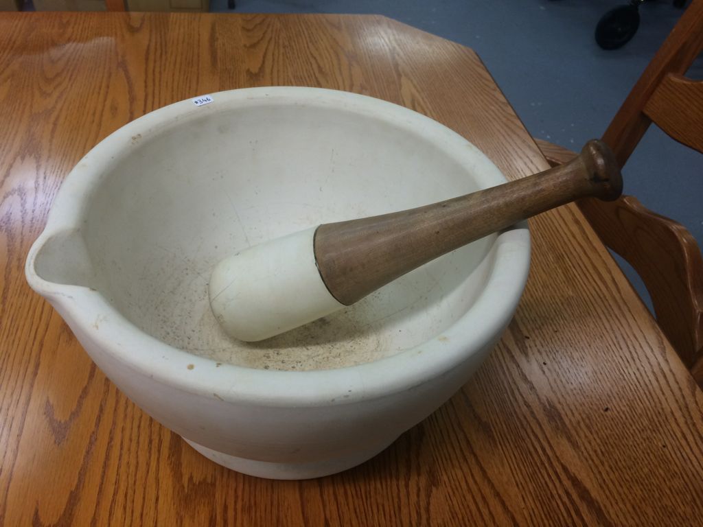 Large Heavy Wedgwood Antique Mortar and Pestle