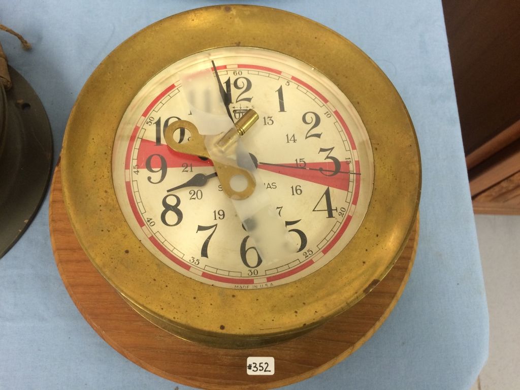 Vintage Seth Thomas Brass Ship Clock With Key