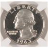 Image 2 : 1963 WASHINGTON QUARTER, NGC PROOF-68* ( STAR ) CAMEO!!