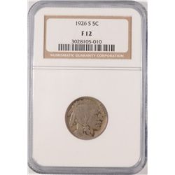 1926-S BUFFALO NICKEL, NGC FINE-12