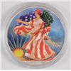 Image 1 : 2008 AMERICAN SILVER EAGLE, COLORIZED OBVERSE  IN PROTECTIVE CAPSULE
