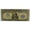 Image 1 : 1899 $5.00 SILVER CERTIFICATE "INDIAN CHIEF" FAIR