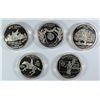 Image 1 : 10oz .999 SILVER, WASHINGTON QUARTER 1999 SET (5 - 2oz PIECES)  w/ COA / BOX