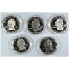 Image 2 : 10oz .999 SILVER, WASHINGTON QUARTER 1999 SET (5 - 2oz PIECES)  w/ COA / BOX