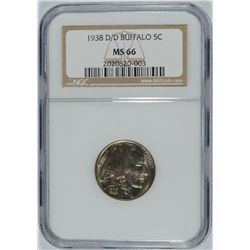 1938 D/D BUFFALO NICKEL NGC MS66