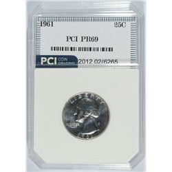 1961 WASHINGTON QUARTER, PCI PROOF-69!
