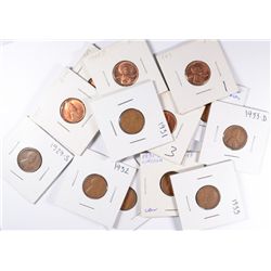 (13) LINCOLN CENTS (29-S, 31, 31-D, 32,32-D,33,33-D,45,46-S,47,48-D,49, 60)