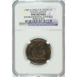 1787 CINQ P.R. FUGIO (STATES UNITED) NGC FINE DETAILS