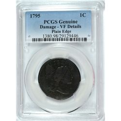 1795 LARGE CENT PCGS VF DETAILS