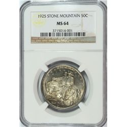 1925 STONE MOUNTAIN COMMEN HALF DOLLAR NGC MS-64