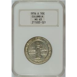 1936-D COLUMBIA COMMEN HALF DOLLAR NGC MS-63