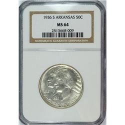 1936-S ARKANSAS COMMEN HALF DOLLAR NGC MS-64