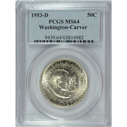 1953-D WASHINGTON/CARVER COMMEN HALF DOLLAR PCGS MS-64