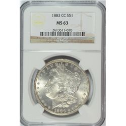 1883-CC MORGAN DOLLAR NGC MS-63