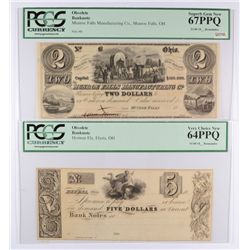 OBSOLETES: PCGS; MUNROE FALLS, OHIO 67PPQ & ELYRIA, OHIO 64PPQ