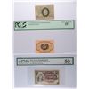 Image 1 : 3 PCS FRACTIONAL CURRENCY: TEN CENT 1863 VG, TEN CENT EASTMAN COLLEGE BANK PMG