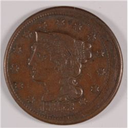 1853 LARGE CENT, RARE OFF-CENTER MINT ERROR. VF+  HARD TO FIND THIS TYPE ERROR