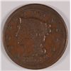Image 1 : 1853 LARGE CENT, RARE OFF-CENTER MINT ERROR. VF+  HARD TO FIND THIS TYPE ERROR
