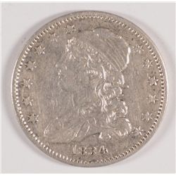 1834 CAPPED BUST QUARTER AU NICE LUSTER,  small scratch on reverse